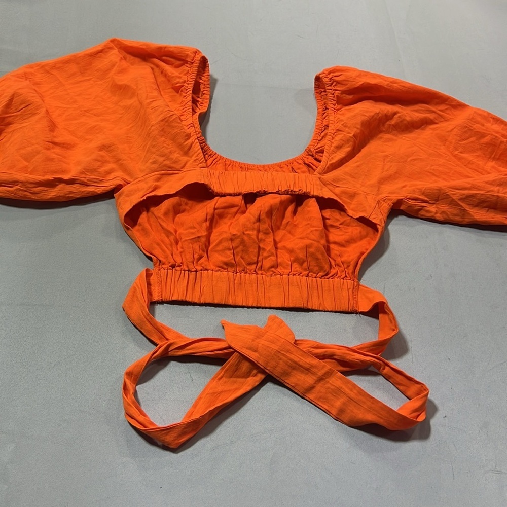 Topshop open back puff sleeve blouse - Picture 4 of 6